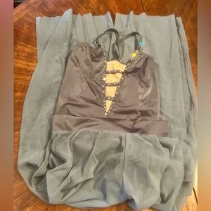 Beautiful sheer pants with stoned leotard